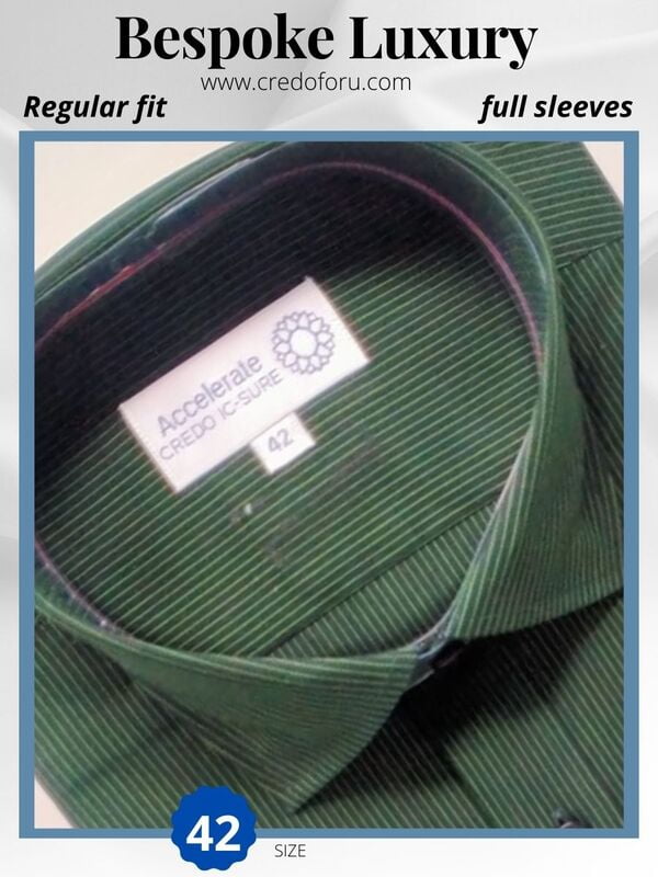 green white stripe full sleeve formal shirt