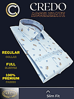 Italian Fabric Sky Blue Printed Formal Shirt Italian Fabric Sky Blue Printed Formal Shirt