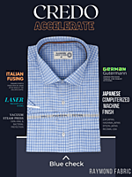 Raymond Fabric Blue Check Formal Shirt