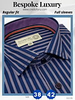 Arvind Fabric Mauve &amp; Blue Stripe Formal Shirt