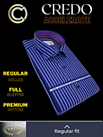 Arvind Fabric Mauve &amp; Blue Stripe Formal Shirt