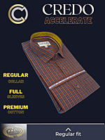 Arvind Fabric Beige Check on Brown Formal Shirt