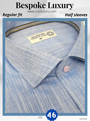 Arvind Fabric Light Blue Texture Formal Shirt