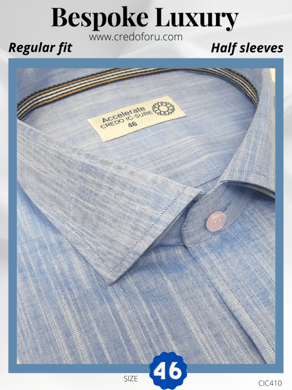 Arvind Fabric Light Blue Texture Formal Shirt