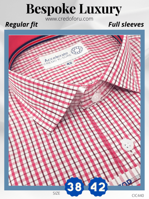 Arvind Fabric Pink Check on White Formal Shirt