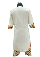 women's multi colour designing white slawar suit.