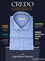Arvind Fabric Light Blue Texture Formal Shirt