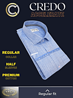 Arvind Fabric Light Blue Texture Formal Shirt