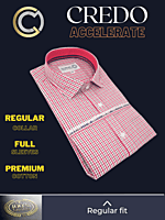 Arvind Fabric Pink Check on White Formal Shirt