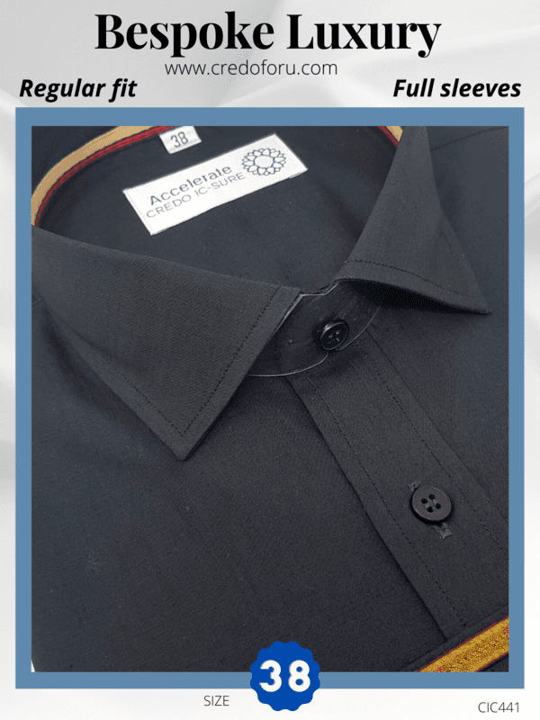 Raymond Fabric Solid Black Formal Shirt