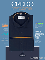 Raymond Fabric Solid Black Formal Shirt