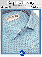 Siyaram Fabric Sky Blue Check Formal Shirt