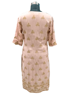 women's peach pink Straight Kurti