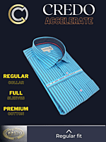 Arvind Fabric Black Stripe on Blue Formal Shirt