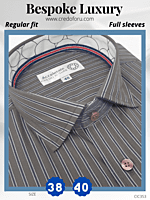 Arvind Fabric Black Stripe on Grey Formal Shirt