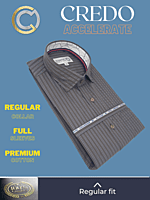 Arvind Fabric Black Stripe on Grey Formal Shirt