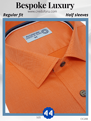 Arvind Fabric Orange Formal Shirt