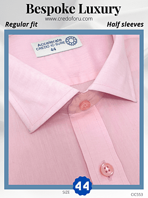 Arvind Fabric Pink Half Sleeve Formal Shirt
