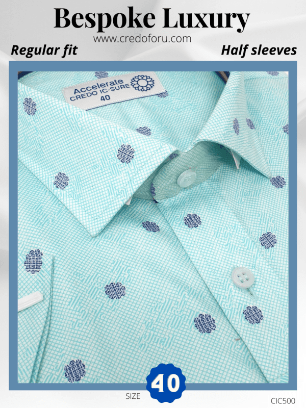 Arvind Fabric Blue & Green Printed Shirt Arvind Fabric Blue & Green Printed Shirt