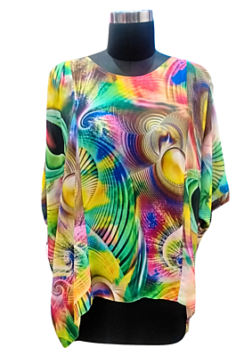 women's rainbow colour printed shirt