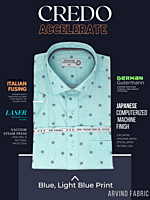 Arvind Fabric Blue & Green Printed Shirt