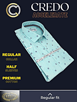 Arvind Fabric Blue & Green Printed Shirt Arvind Fabric Blue & Green Printed Shirt