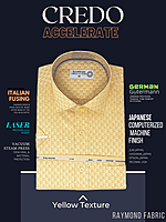 Raymond Fabric Yellow Stripe Formal Shirt