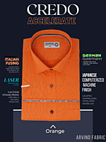 Arvind Fabric Orange Formal Shirt