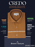 Arvind Fabric Brown Texture Formal Shirt