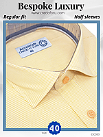 Raymond Fabric Yellow Stripe Half Sleeves Formal Shirt