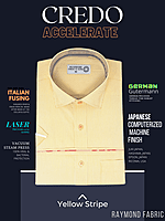 Raymond Fabric Yellow Stripe Half Sleeves Formal Shirt