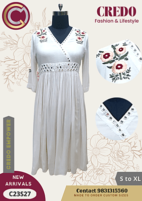 white muslin embroidered dress