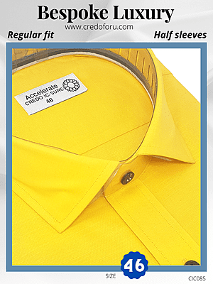 Arvind Fabric Yellow Formal Shirt