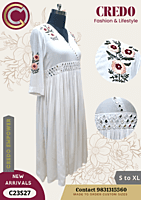 white muslin embroidered dress