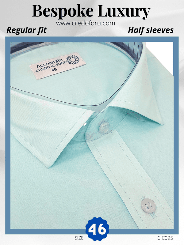 Arvind Fabric Light Acqua Blue Formal Shirt