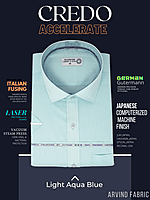 Arvind Fabric Light Acqua Blue Formal Shirt