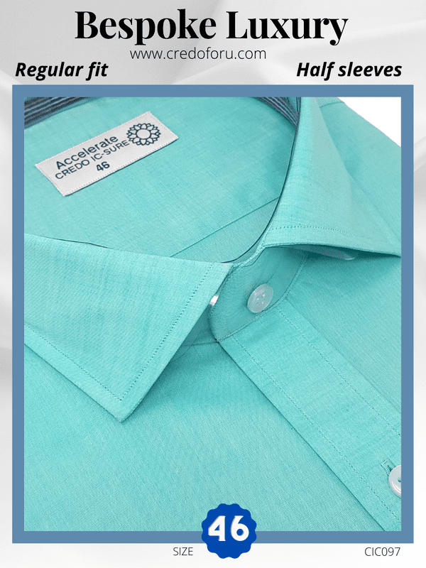 Arvind Fabric Light Sea Blue Formal Shirt