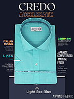 Arvind Fabric Light Sea Blue Formal Shirt