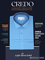 Mafatlal Fabric Light Blue Full Sleeves Formal Shirt