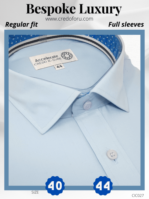 Mafatlal Fabric Light Blue Formal Shirt