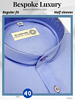 Light Blue Tap Collar Half Sleeve Formal Shirt