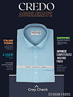 Siyaram Fabric Sky Blue Check Formal Shirt