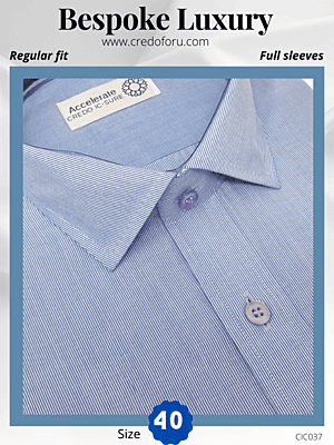 White, Blue Stripe Formal Shirt(037)