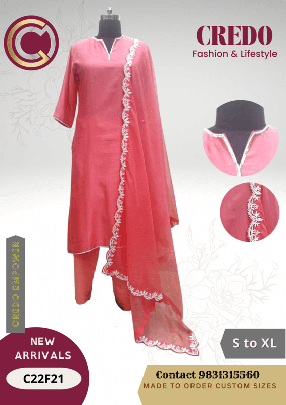 Pink Full Set with Embroidery work