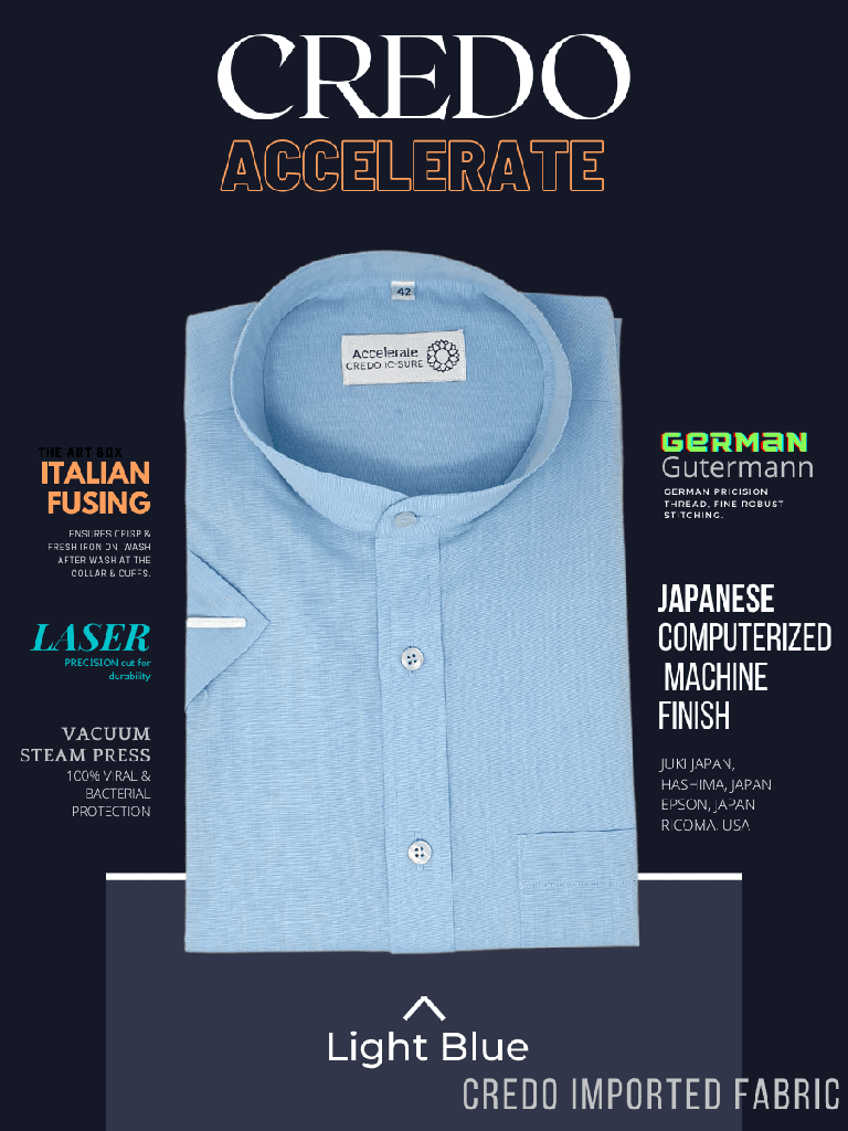 Credo Light Blue Half Sleeves Formal Shirt_1.jpg