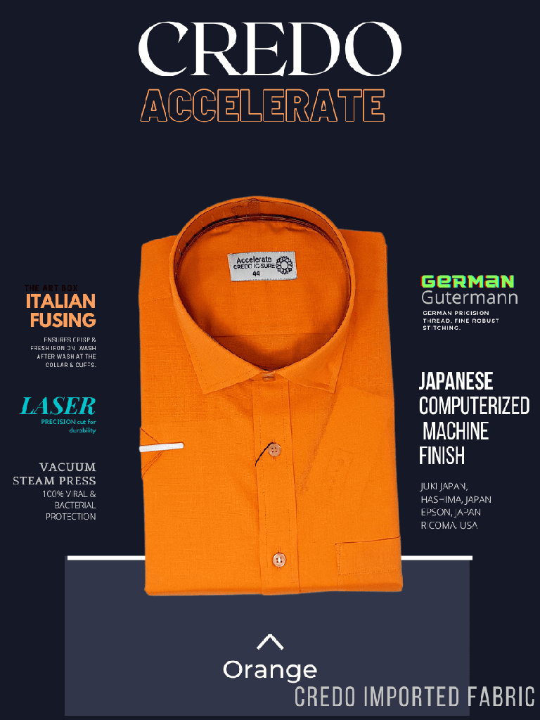 Credo Imported Orange Half Sleeve Shirt(602)_1.jpg