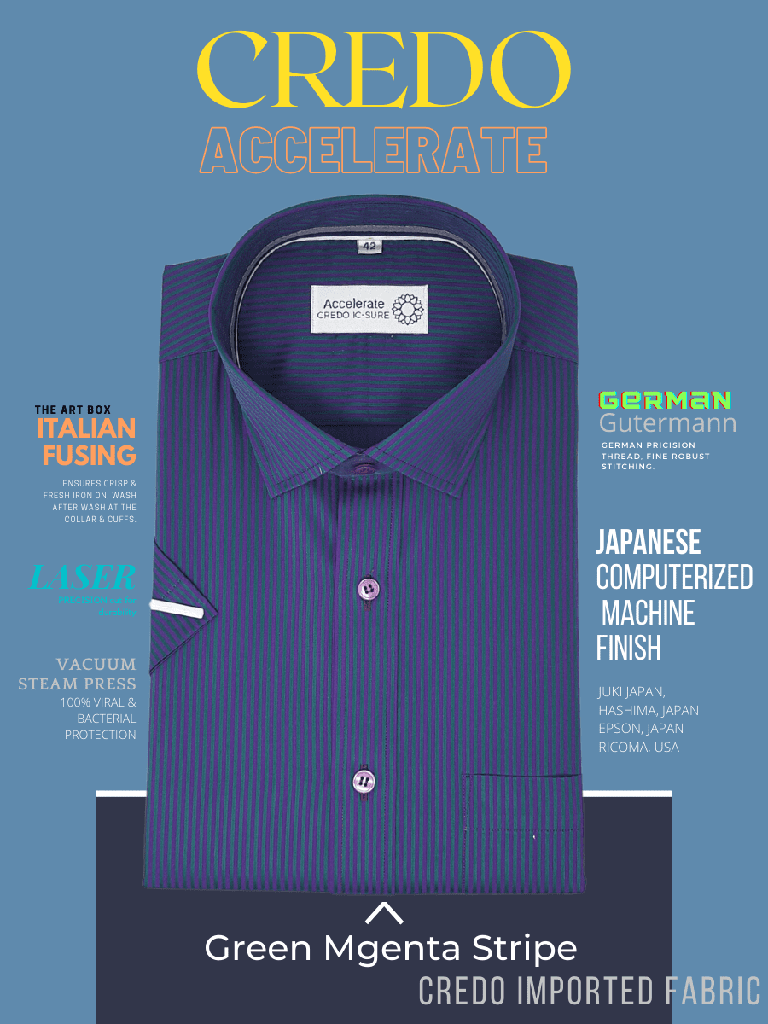 Green &amp; Magenta Stripe Formal Shirt_1.jpg