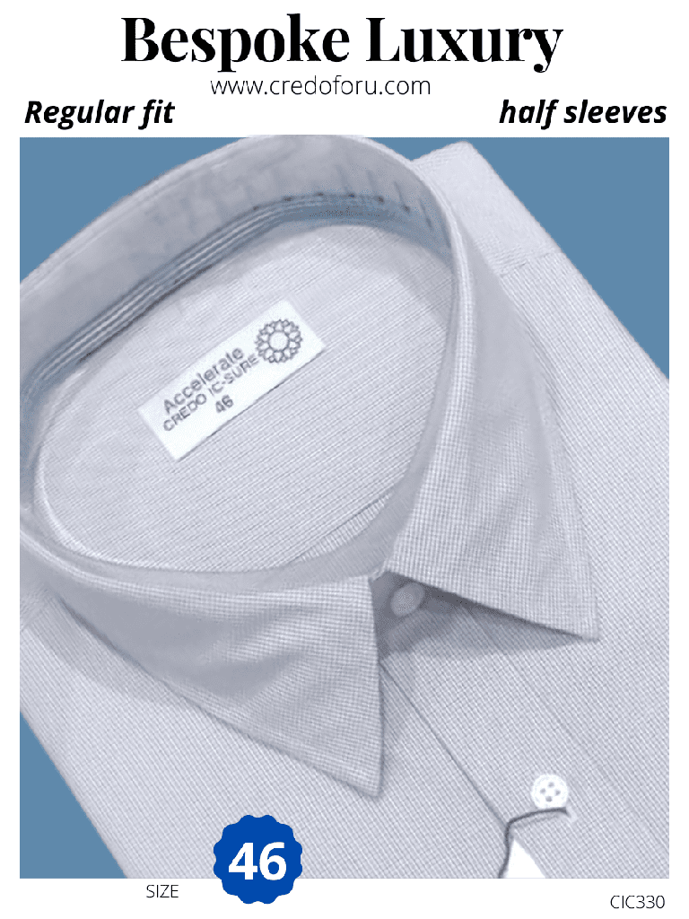 Gray colour half sleeves formal shirt_2.jpg