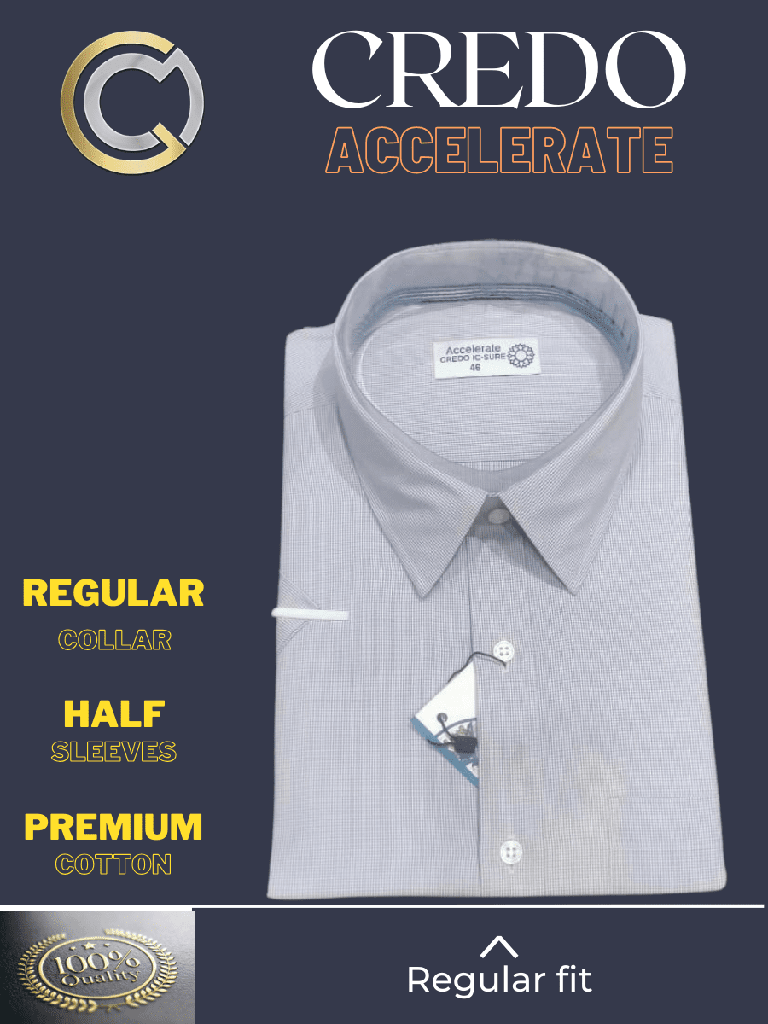 Gray colour half sleeves formal shirt_1.jpg