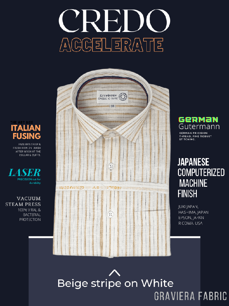 Graviera Fabric Beige Stripe on White Full Sleeves Formal Shirt_1.jpg